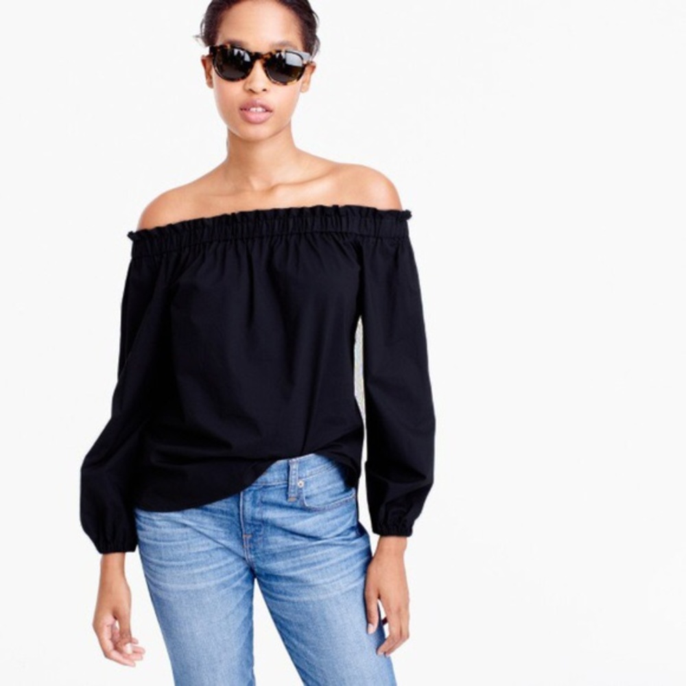 J. Crew off the shoulder black top